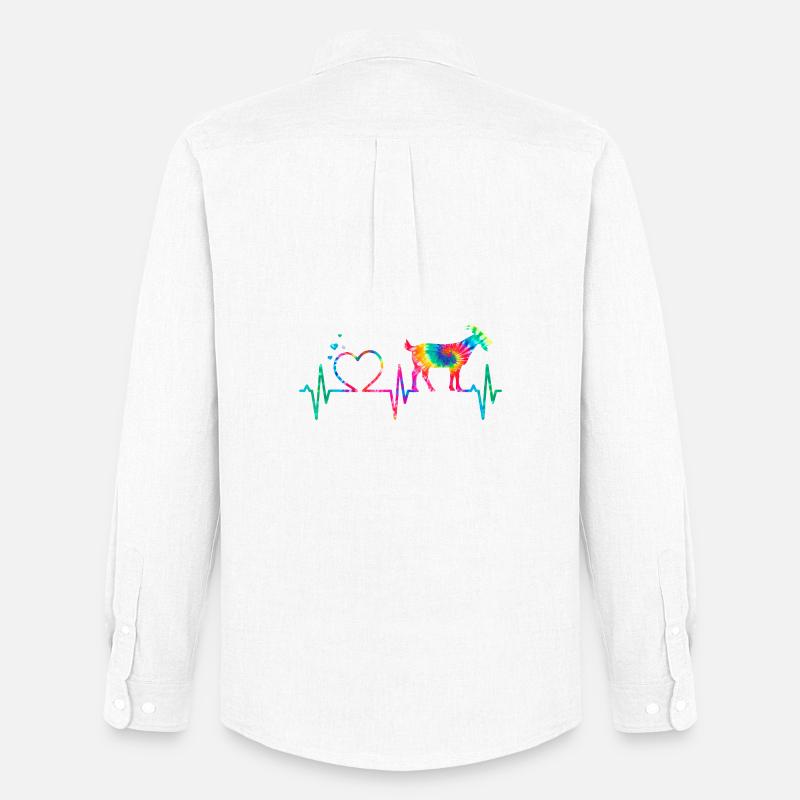 Regenbogenherzziege - Männer Oxford Hemd von Stanley/Stella - Weiß