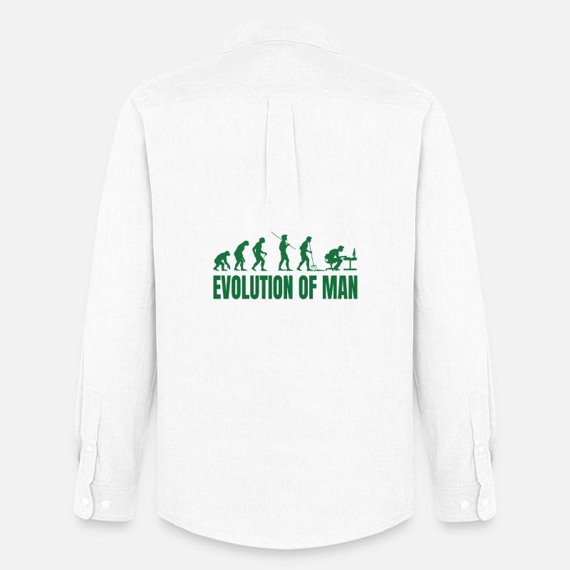 Evolution of Man Programmer IT - Men's Oxford Shirt by Stanley/Stella - white