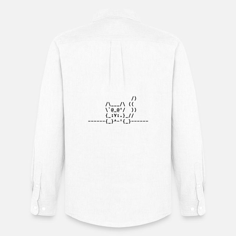 Ascii Katze - Männer Oxford Hemd von Stanley/Stella - Weiß
