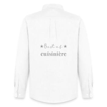 MAMAN. FÊTE DES MÈRES. BONNE FÊTE MAMAN - Chemise Oxford homme Stanley/Stella - blanc - Dos - AI Model Male 185 dark (185cm)