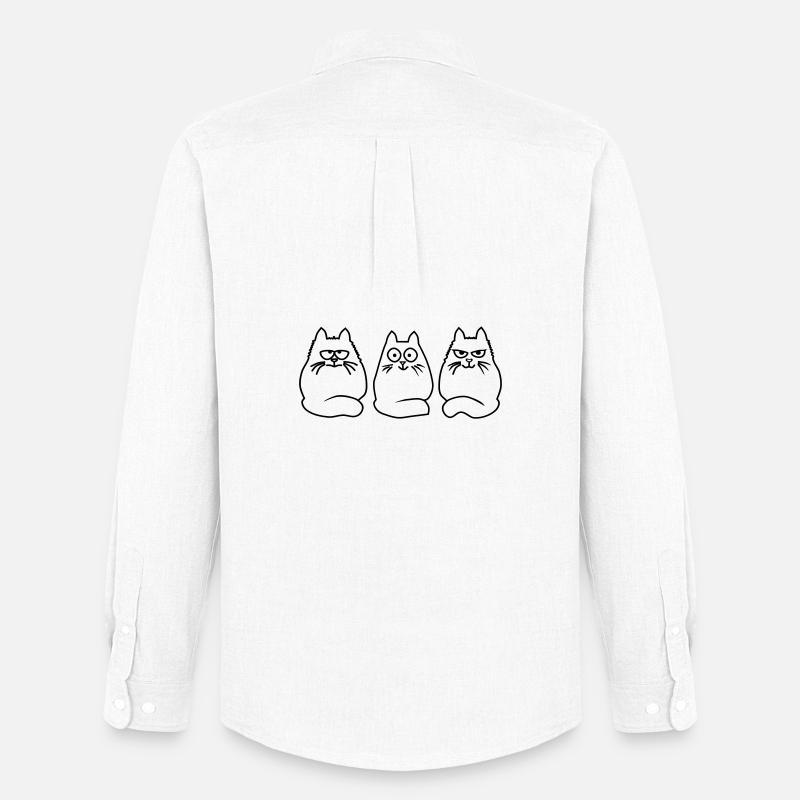 3 Katzen - Männer Oxford Hemd von Stanley/Stella - Weiß
