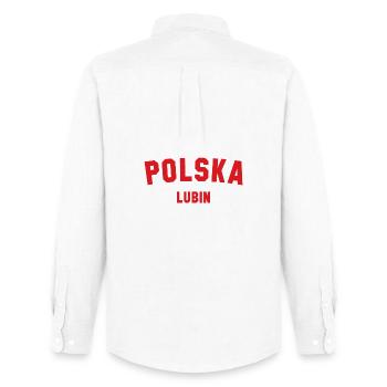 LUBIN Polska Poland - Men's Oxford Shirt by Stanley/Stella - white - Back - AI Model Male 185 dark (185cm)