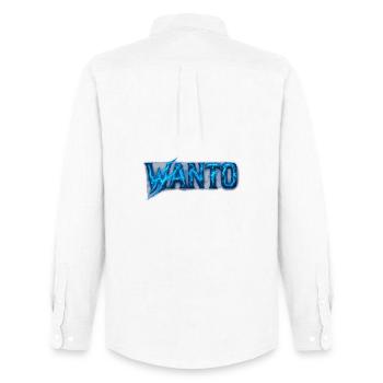 Wanto Blitz Design – Energetic Look - Men's Oxford Shirt by Stanley/Stella - white - Back - AI Model Male 185 dark (185cm)