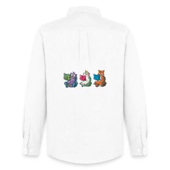 Animaux mignons lisant Conception de Croyez en vous - Chemise Oxford homme Stanley/Stella - blanc - Dos - AI Model Male 185 dark (185cm)