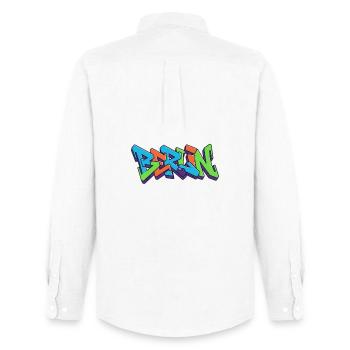 Berliner Straßen Graffiti Farbexplosion - Männer Oxford Hemd von Stanley/Stella - Weiß - Hinten - AI Model Male 185 dark (185cm)