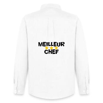 meilleur chef - Chemise Oxford homme Stanley/Stella - blanc - Dos - AI Model Male 185 dark (185cm)