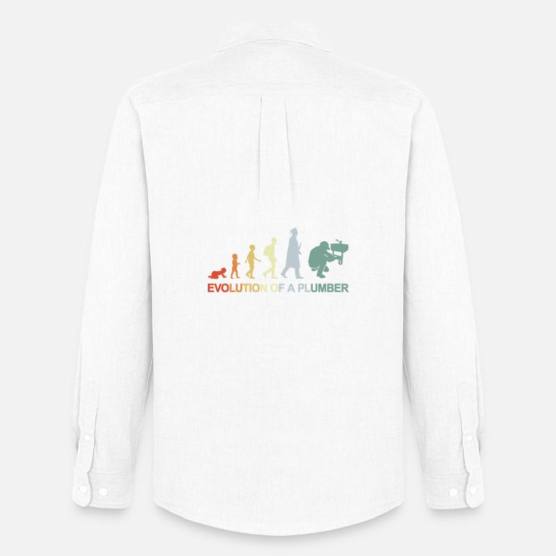 Plumber Evolution - Men's Oxford Shirt by Stanley/Stella - white