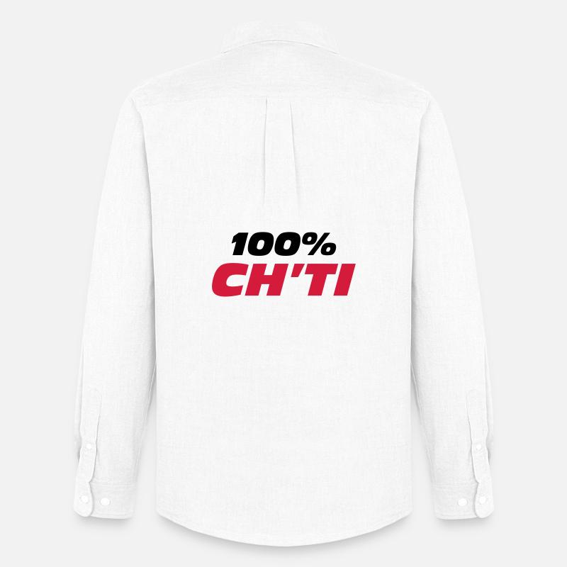 100% Ch'ti - Männer Oxford Hemd von Stanley/Stella - Weiß