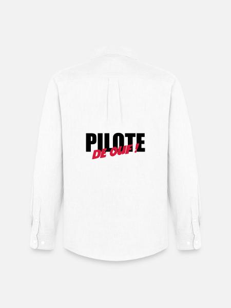 Pilote de ouf ! - Chemise Oxford homme Stanley/Stella - blanc