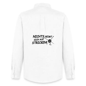 Nichts reimt sich auf stricken - Männer Oxford Hemd von Stanley/Stella - Weiß - Hinten - AI Model Male 185 dark (185cm)