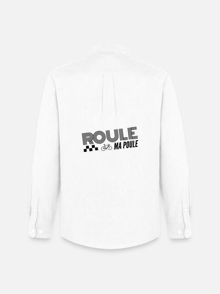 Roule ma poule / cyclisme  - Chemise Oxford homme Stanley/Stella - blanc