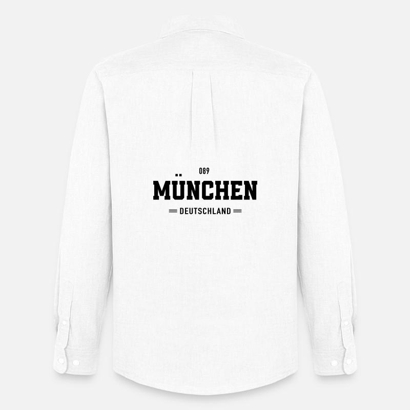 089 Muenchen Deutschland - Männer Oxford Hemd von Stanley/Stella - Weiß