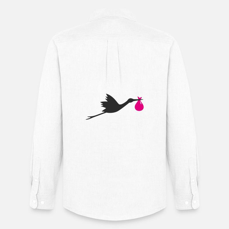 Klapperstorch Storch Mädchen rosa - Männer Oxford Hemd von Stanley/Stella - Weiß