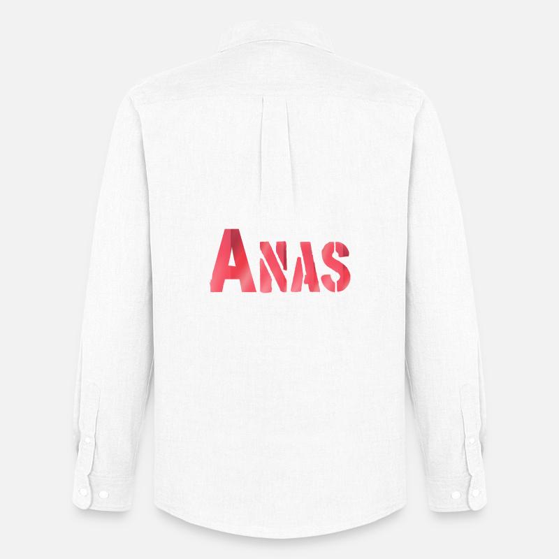Anas Name Rot text - Männer Oxford Hemd von Stanley/Stella - Weiß