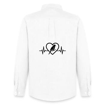 Budgie Heart - Men's Oxford Shirt by Stanley/Stella - white - Back - AI Model Male 185 dark (185cm)