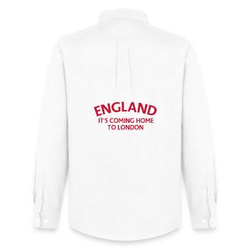 England kehrt nach London zurück - Männer Oxford Hemd von Stanley/Stella - Weiß - Hinten - AI Model Male 185 dark (185cm)