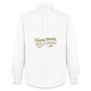 Matcha Walk Tee Spaziergang Trend Grüntee - Männer Oxford Hemd von Stanley/Stella - Weiß - Hinten - AI Model Male 185 dark (185cm)