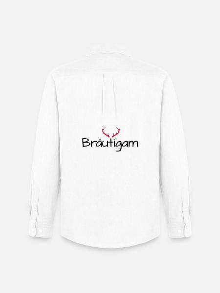Bräutigam Geweih shirt Junggesellenabschied - Männer Oxford Hemd von Stanley/Stella - Weiß
