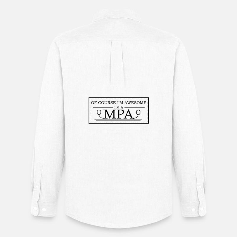 Geniale Mpa - Männer Oxford Hemd von Stanley/Stella - Weiß