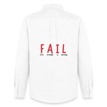 FAIL – Lernchance statt Niederlage - Chemise Oxford homme Stanley/Stella - blanc - Dos - AI Model Male 185 dark (185cm)
