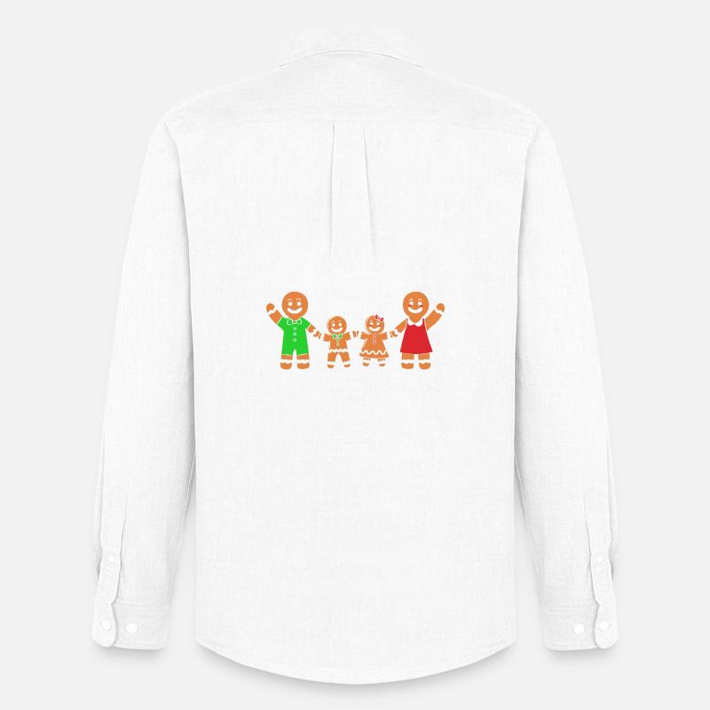 Lebkuchen Weihnachten Lebkuchenmann Gingerbread - Männer Oxford Hemd von Stanley/Stella - Weiß