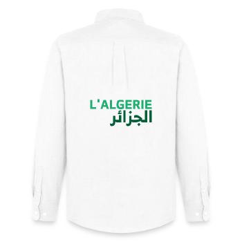 L'Algérie Djazayer Dzayer  Al Jazayer El Djazaïr - Chemise Oxford homme Stanley/Stella - blanc - Dos - AI Model Male 185 dark (185cm)