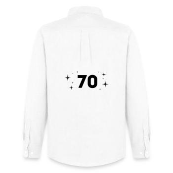 70e anniversaire 70 ans - Chemise Oxford homme Stanley/Stella - blanc - Dos - AI Model Male 185 dark (185cm)