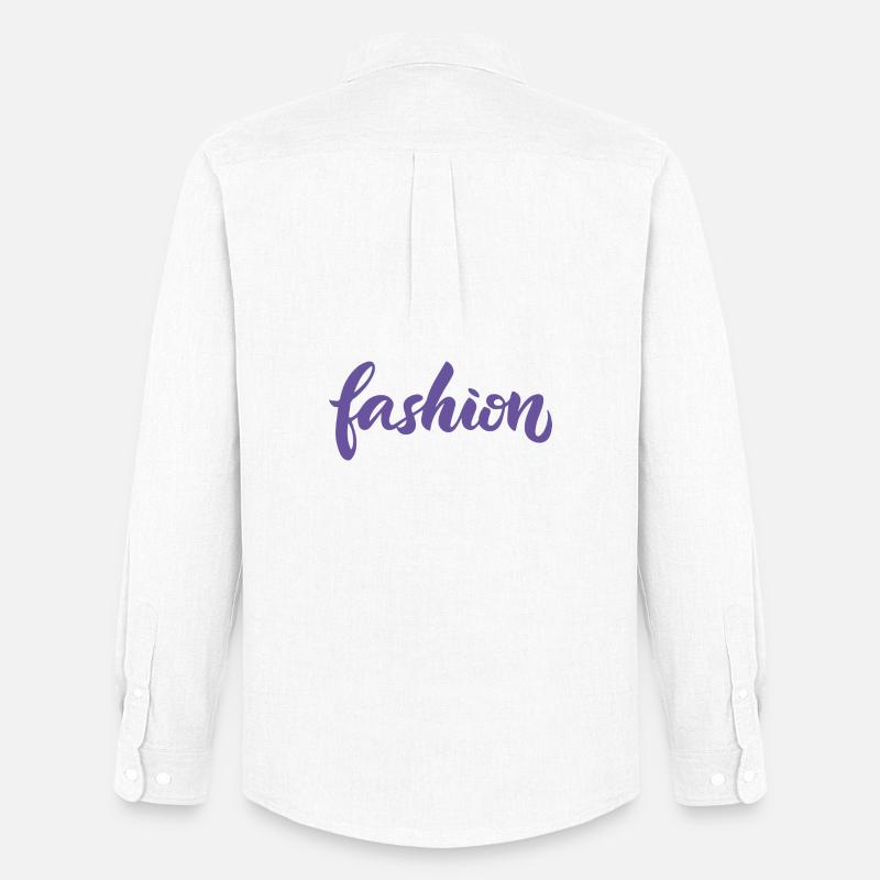 Mode-Violett-Mode-Lettering-Skript-Trend - Männer Oxford Hemd von Stanley/Stella - Weiß