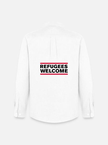 politik refugees welcome - Männer Oxford Hemd von Stanley/Stella - Weiß