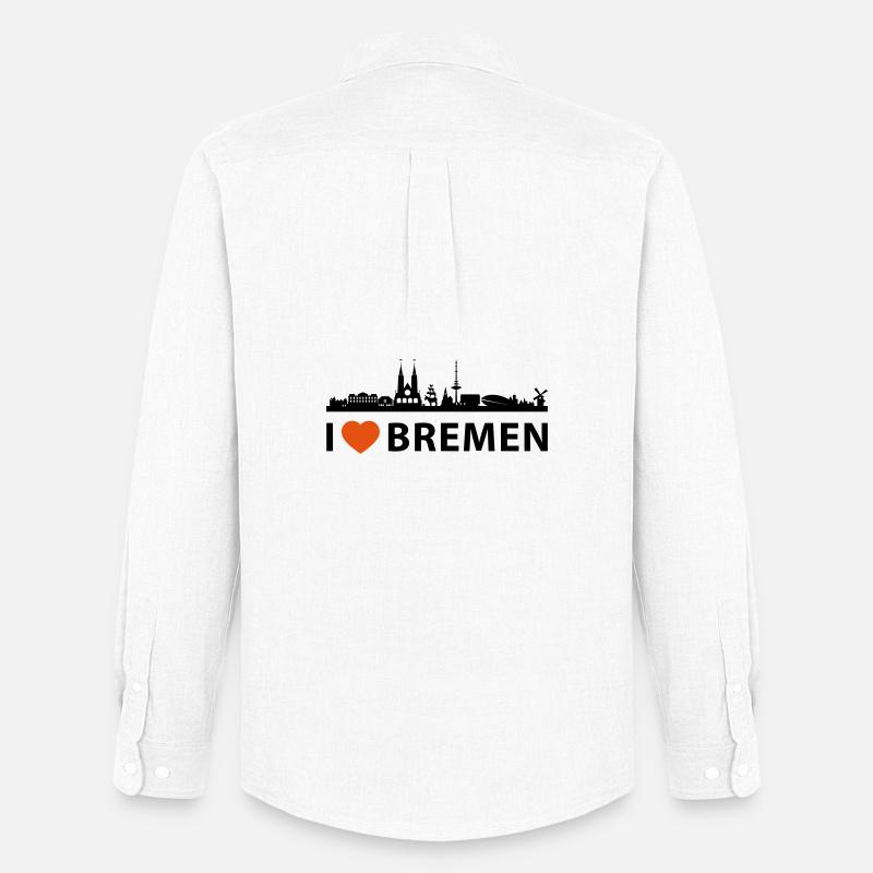 I LOVE Bremen - Männer Oxford Hemd von Stanley/Stella - Weiß