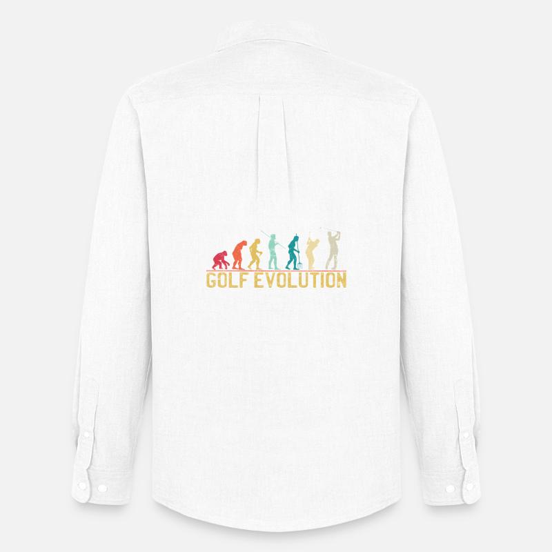 Golf Evolution Silhouette Design - Men's Oxford Shirt by Stanley/Stella - white