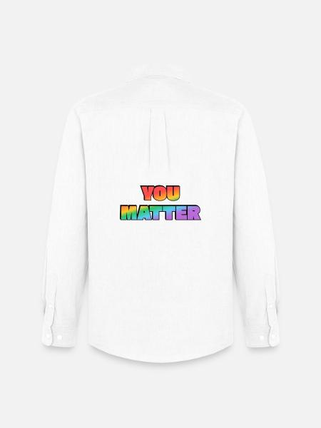 You Matter Regenbogen-Farbverlauf - Männer Oxford Hemd von Stanley/Stella - Weiß