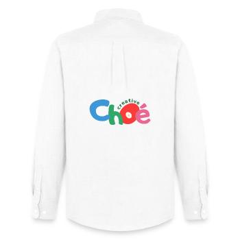 Choe Creative Text - Men's Oxford Shirt by Stanley/Stella - white - Back - AI Model Male 185 dark (185cm)