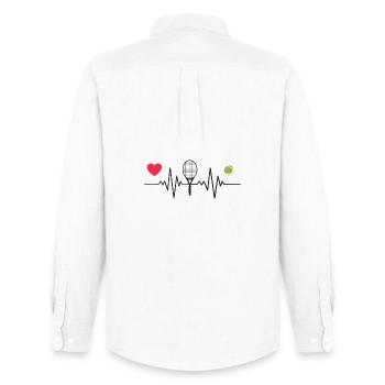 Tennis is My Heartbeat - Men's Oxford Shirt by Stanley/Stella - white - Back - AI Model Male 185 dark (185cm)