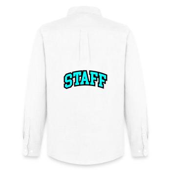 Lettrage du personnel - Chemise Oxford homme Stanley/Stella - blanc - Dos - AI Model Male 185 dark (185cm)