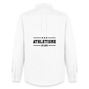 Athlétisme is life - Chemise Oxford homme Stanley/Stella - blanc - Dos - AI Model Male 185 dark (185cm)