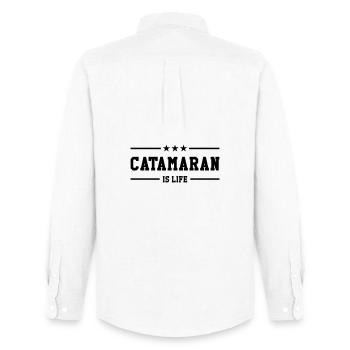 Catamaran is life - Chemise Oxford homme Stanley/Stella - blanc - Dos - AI Model Male 185 dark (185cm)