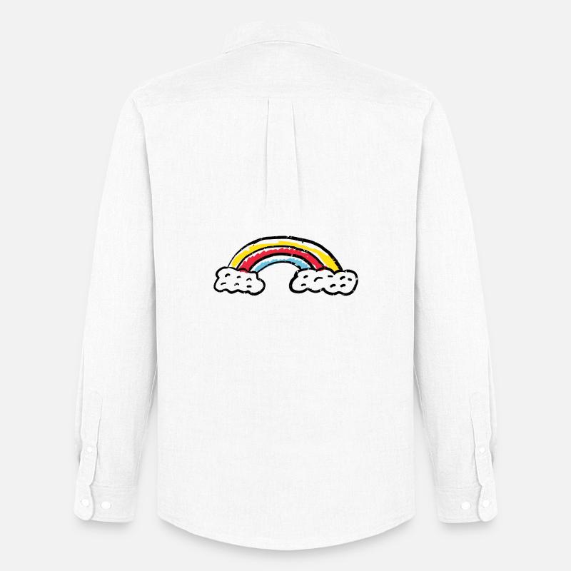 Regenbogen-Pinsel-Bogenstriche - Männer Oxford Hemd von Stanley/Stella - Weiß