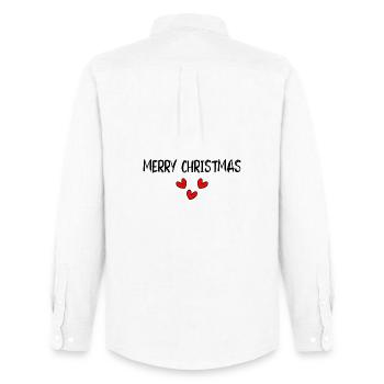 NOËL. ANNEE. ANNIVERSAIRE. RETRAITE. FÊTE. COEUR. - Chemise Oxford homme Stanley/Stella - blanc - Dos - AI Model Male 185 dark (185cm)