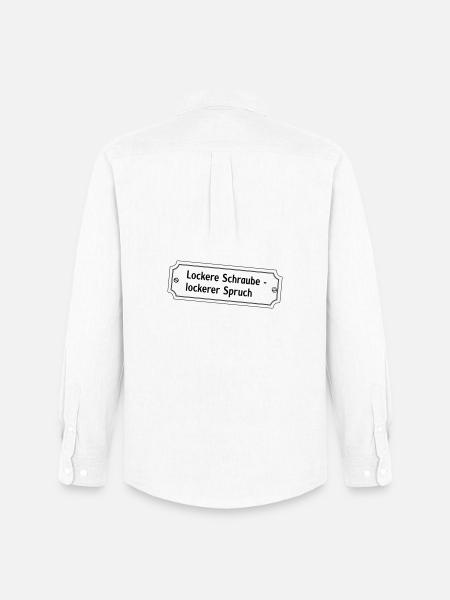 Proverbe « Vis desserrées, vis desserrées » - Chemise Oxford homme Stanley/Stella - blanc