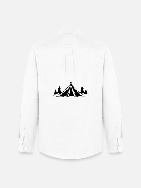 Camping Tent Nature Icon - Men's Oxford Shirt by Stanley/Stella - white