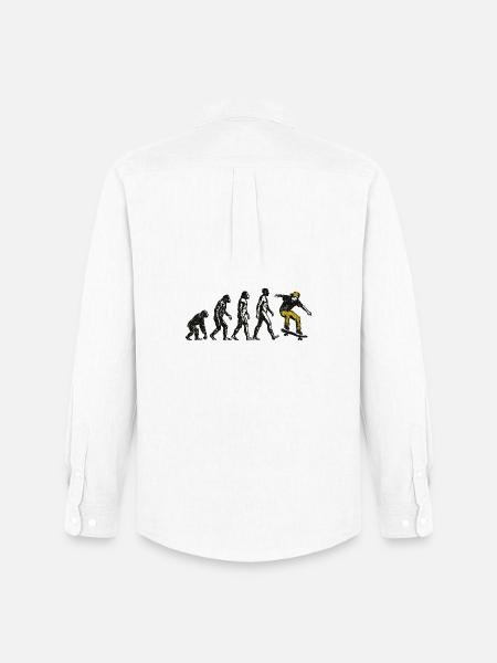 Evolution Skateboarder – Grunge Skate Design - Chemise Oxford homme Stanley/Stella - blanc