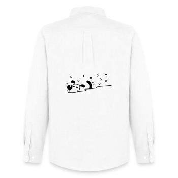 Un chien mignon dans la neige - Chemise Oxford homme Stanley/Stella - blanc - Dos - AI Model Male 185 dark (185cm)