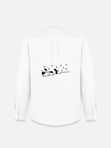 Cute dog in the snow - Men's Oxford Shirt by Stanley/Stella - white