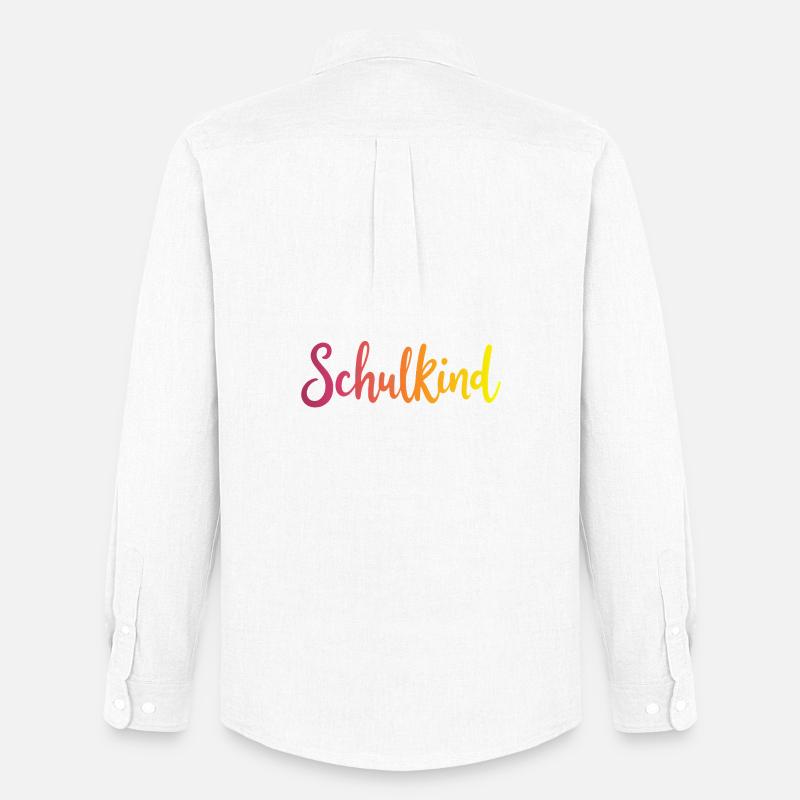 Schulkind Farbverlauf Rot-Gelb - Gradient Script - Männer Oxford Hemd von Stanley/Stella - Weiß