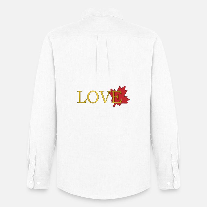 Liebe Maple Leaf von Kanada - Männer Oxford Hemd von Stanley/Stella - Weiß