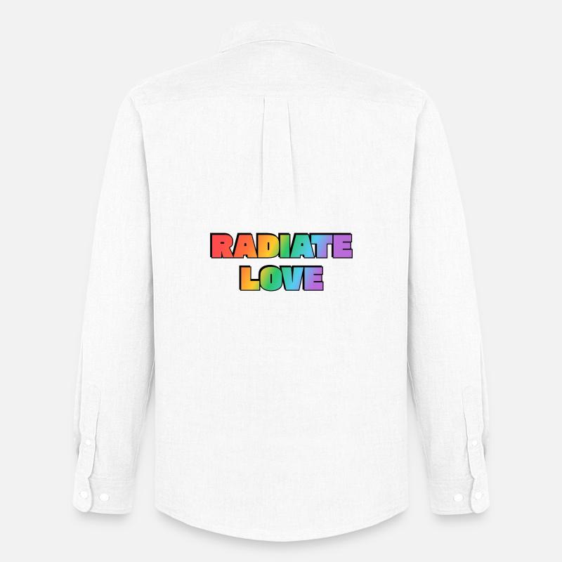 Strahlen Sie Liebe Regenbogen aus - Männer Oxford Hemd von Stanley/Stella - Weiß