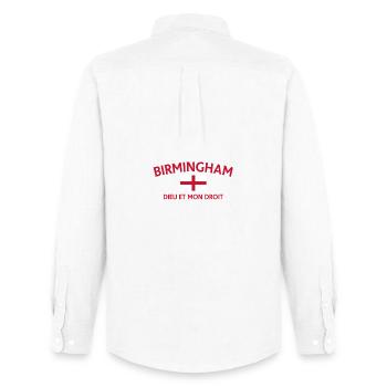 Emblème du patrimoine de Birmingham - Chemise Oxford homme Stanley/Stella - blanc - Dos - AI Model Male 185 dark (185cm)