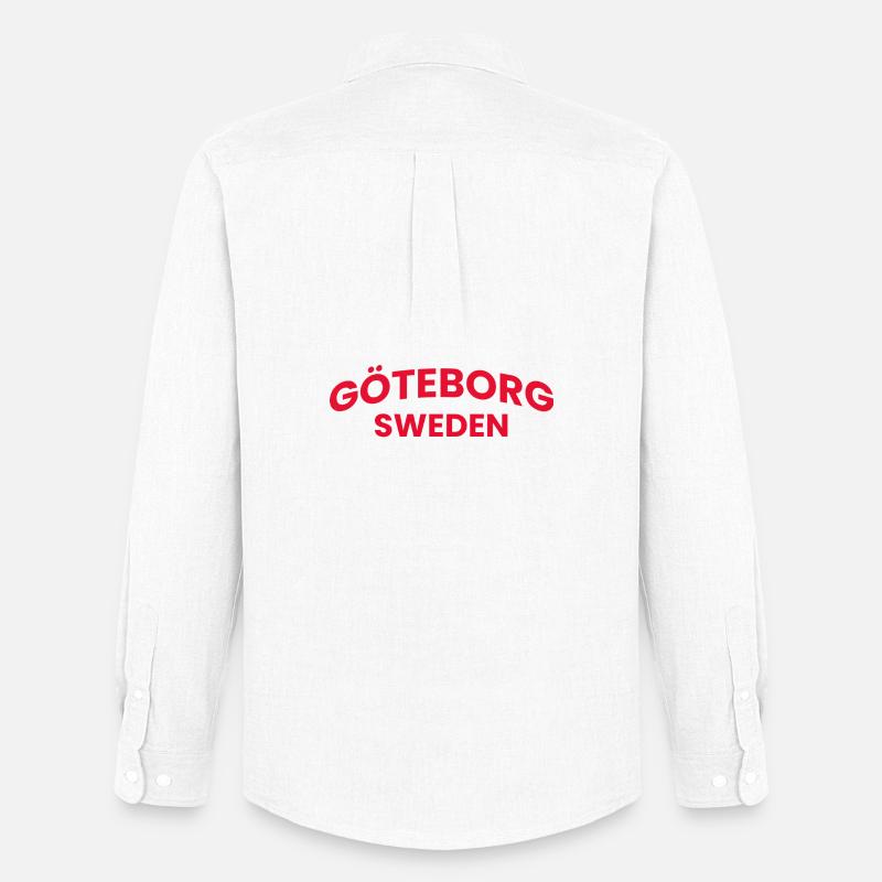 Göteborgs Rote Typografie - Männer Oxford Hemd von Stanley/Stella - Weiß