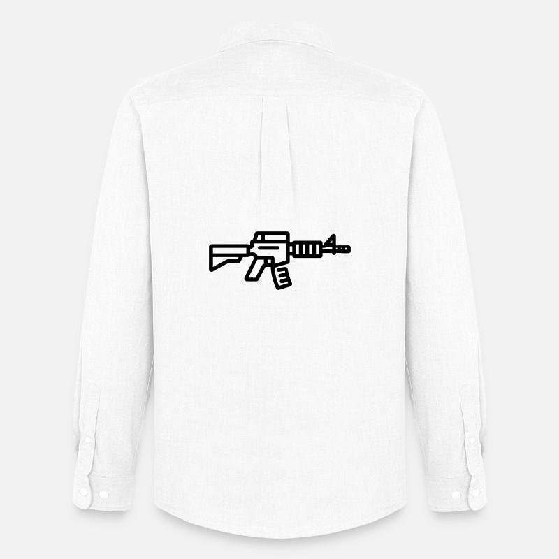 Waffe - Männer Oxford Hemd von Stanley/Stella - Weiß
